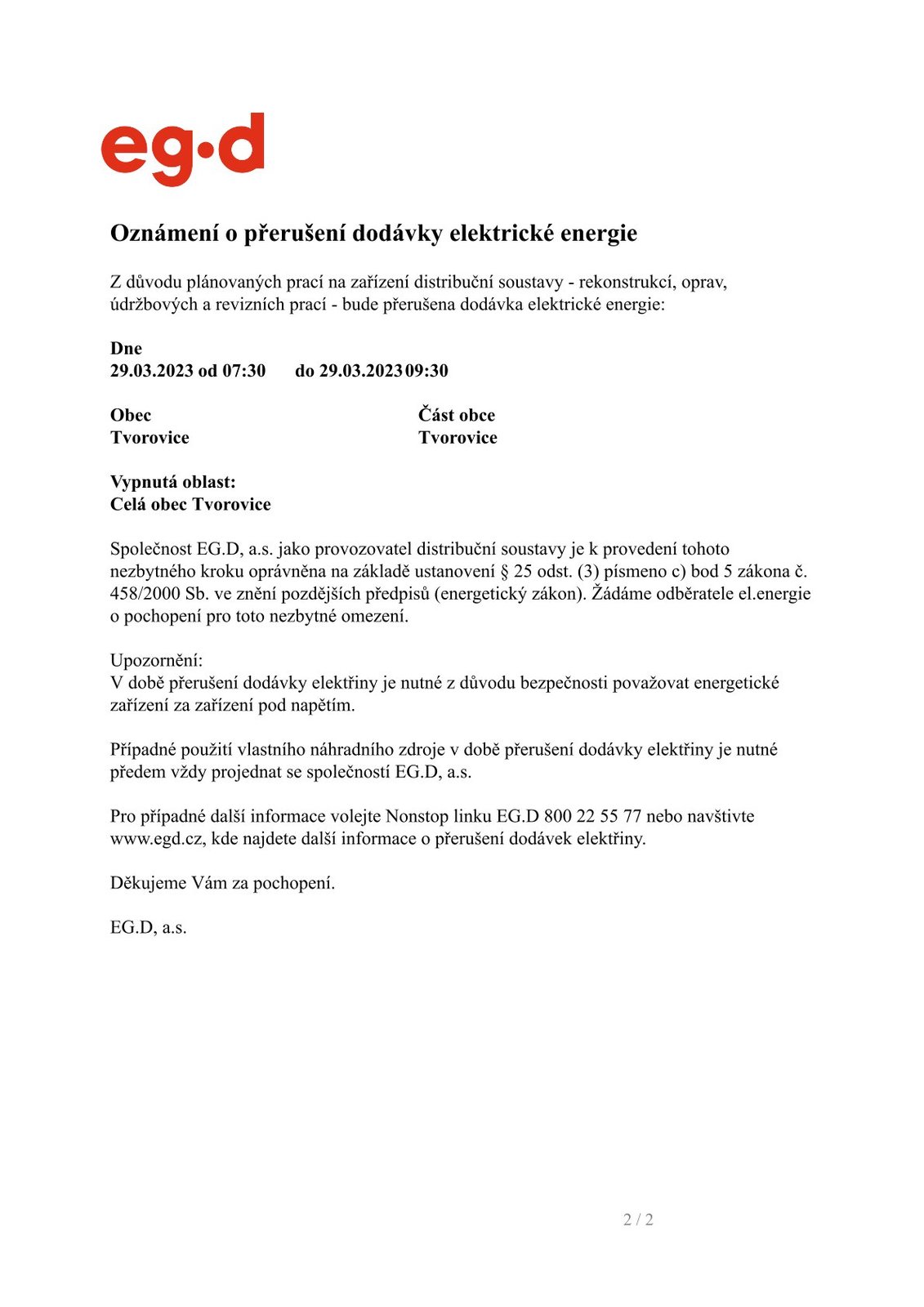 Oznámení o přerušení dodávky elektrické energie - Tvorovice 29.3.2023.jpg