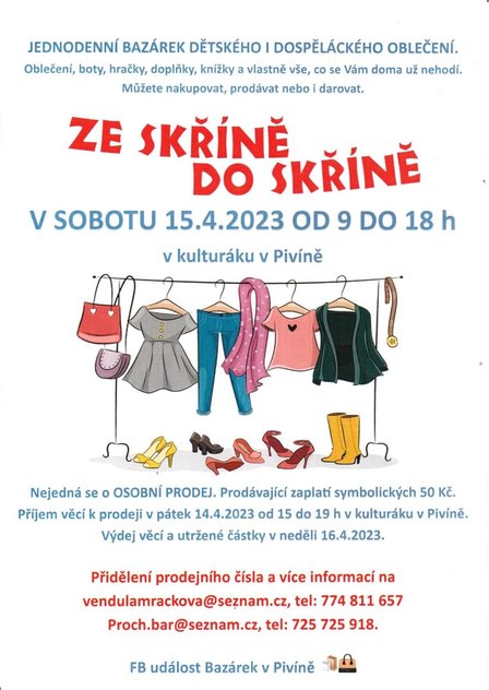 Ze skříně do skříně - bazárek dětského i dospěláckého oblečení - Pivín 15.4.2023.jpg