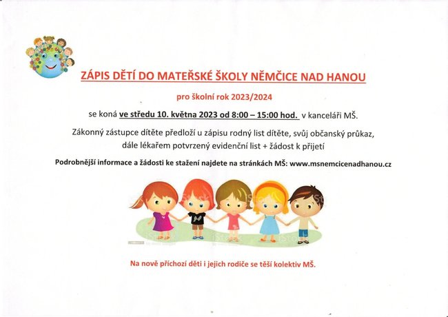 Zápis dětí do mateřské školy Němčice nad Hanou pro školní rok 2023_2024 - 10.5.2023.jpg